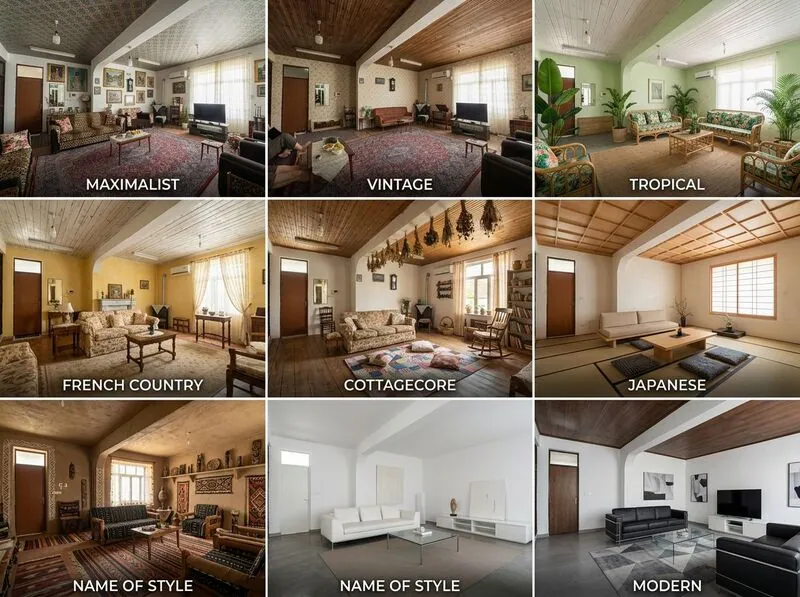 Explore multiple styles Living room