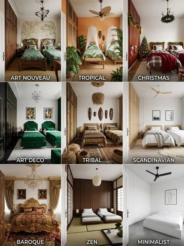 Explore multiple styles Bedroom