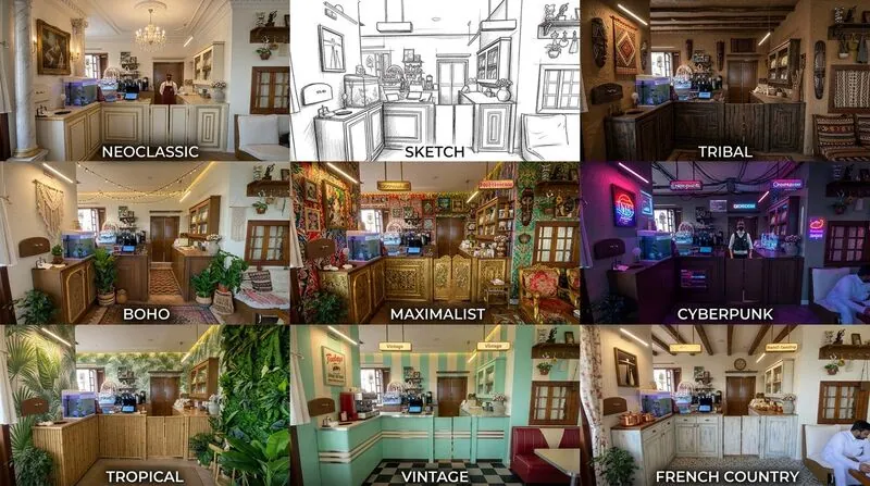 Explore multiple styles Coffee shop