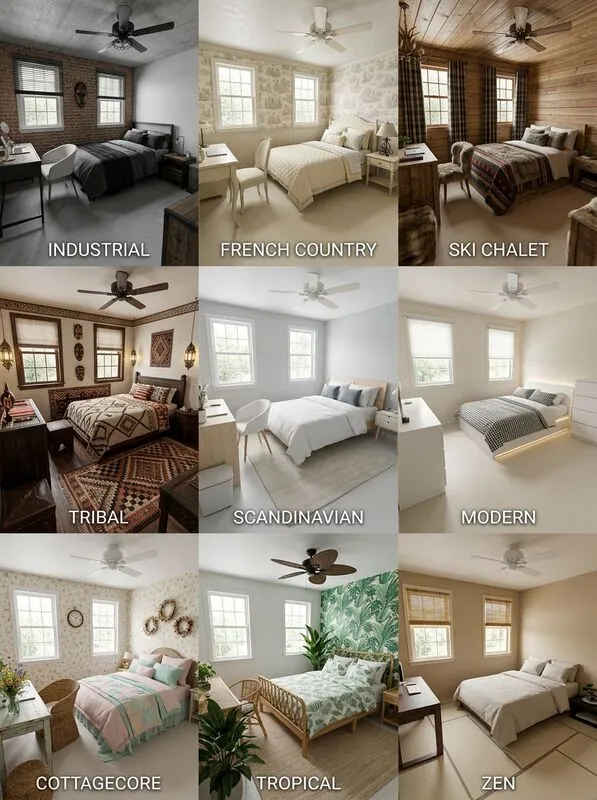 Explore multiple styles Bedroom