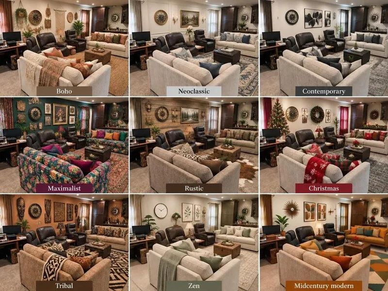 Explore multiple styles Living room