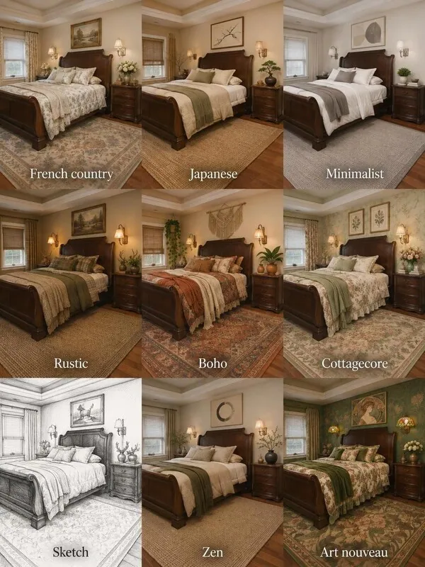 Explore multiple styles Bedroom