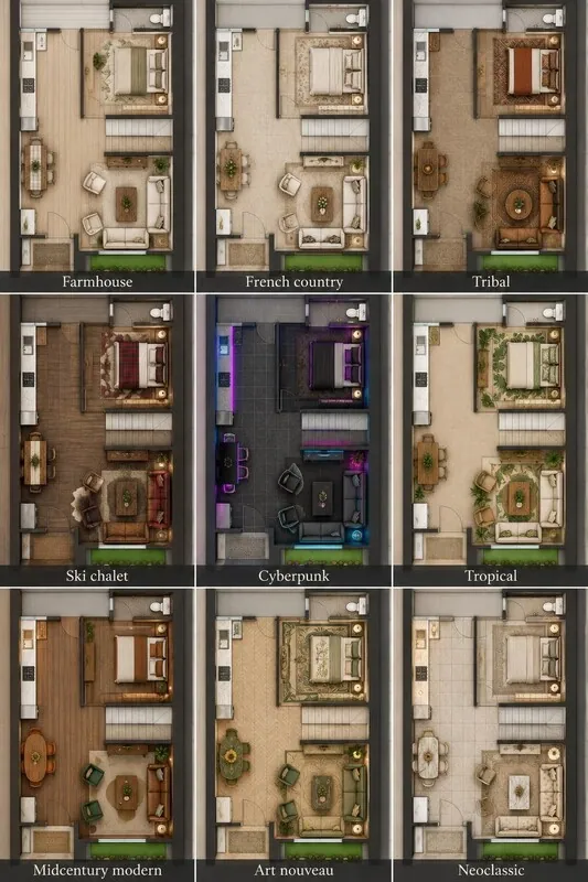 Explore multiple styles Living room