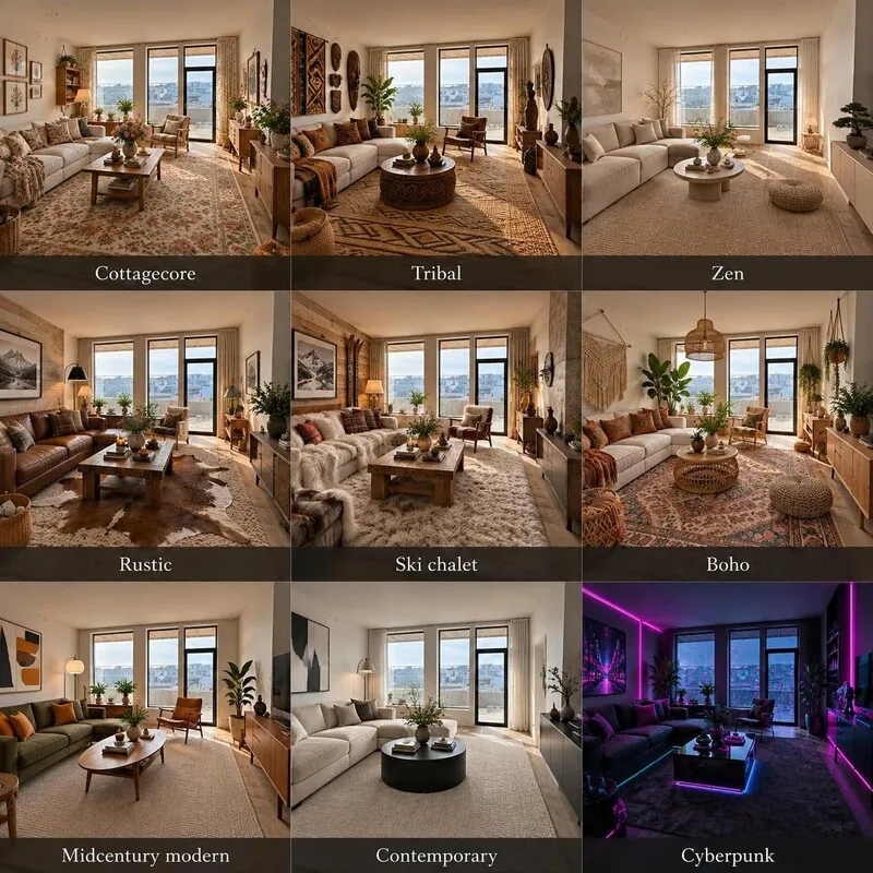 Explore multiple styles Living room