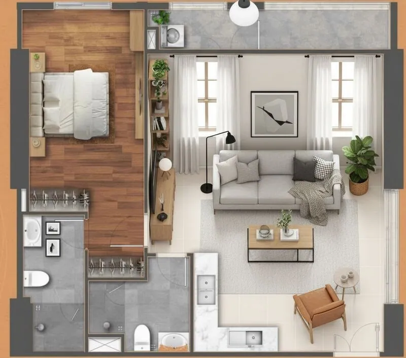 render of a house interior