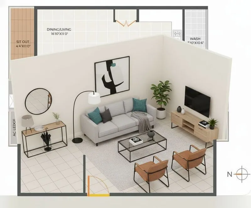 render of a house interior