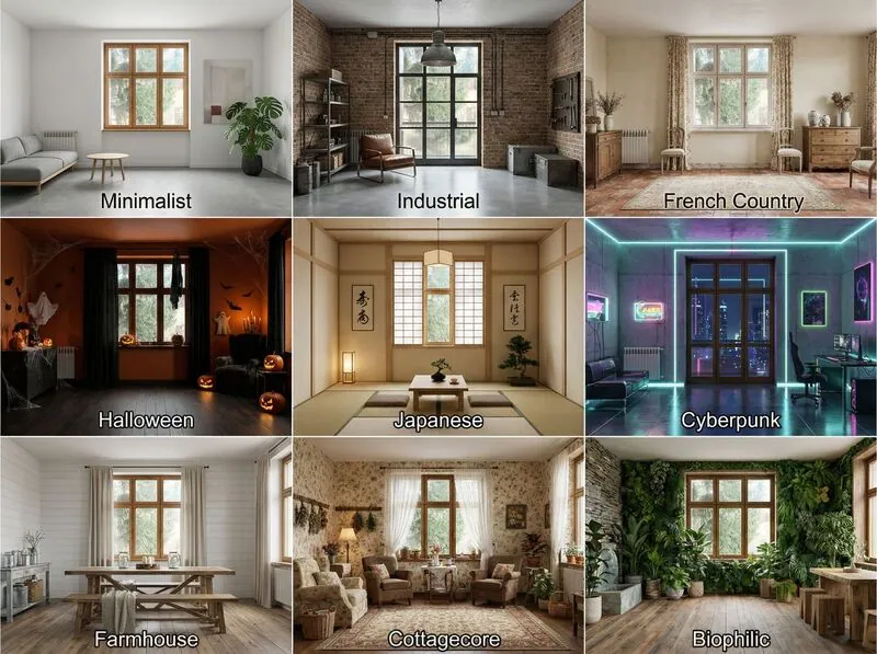 Explore multiple styles Study room