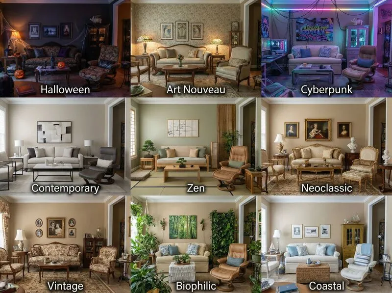 Explore multiple styles Living room