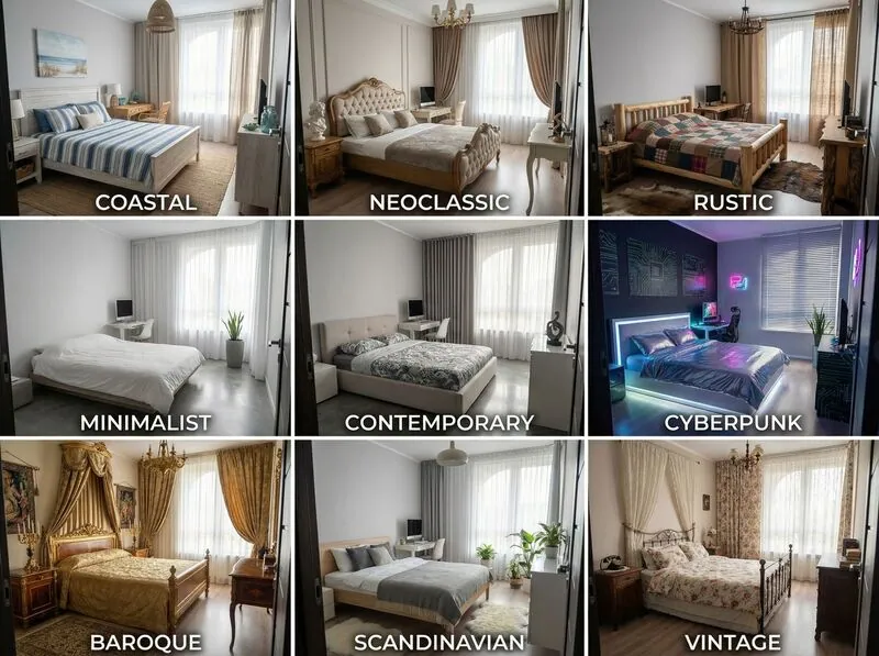Explore multiple styles Bedroom