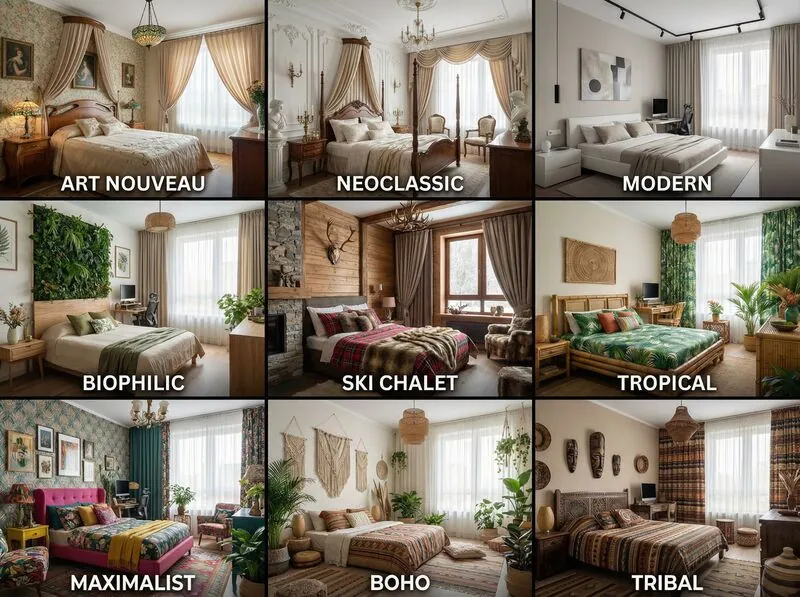 Explore multiple styles Bedroom