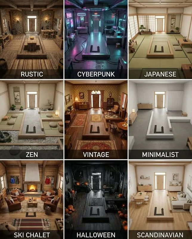 Explore multiple styles Study room