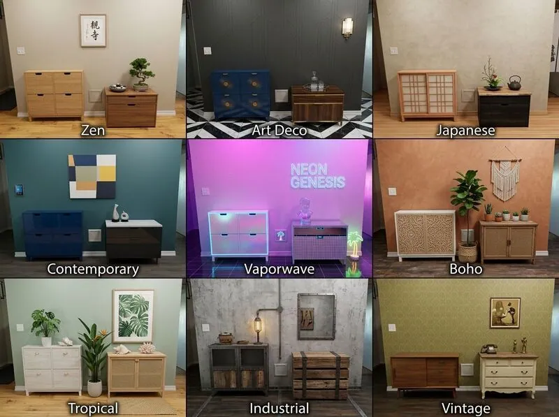 Explore multiple styles Living room