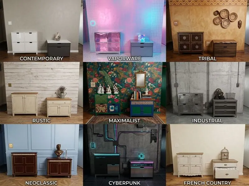 Explore multiple styles Living room