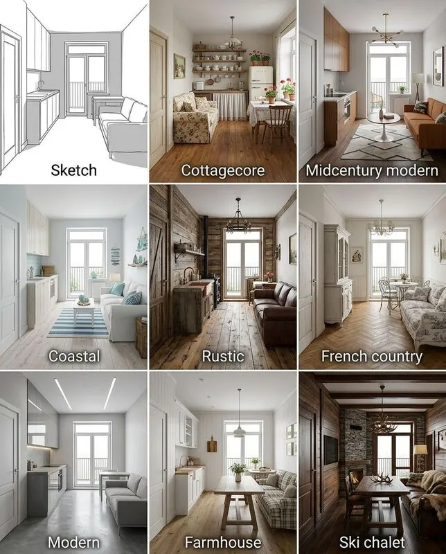 Explore multiple styles Living room