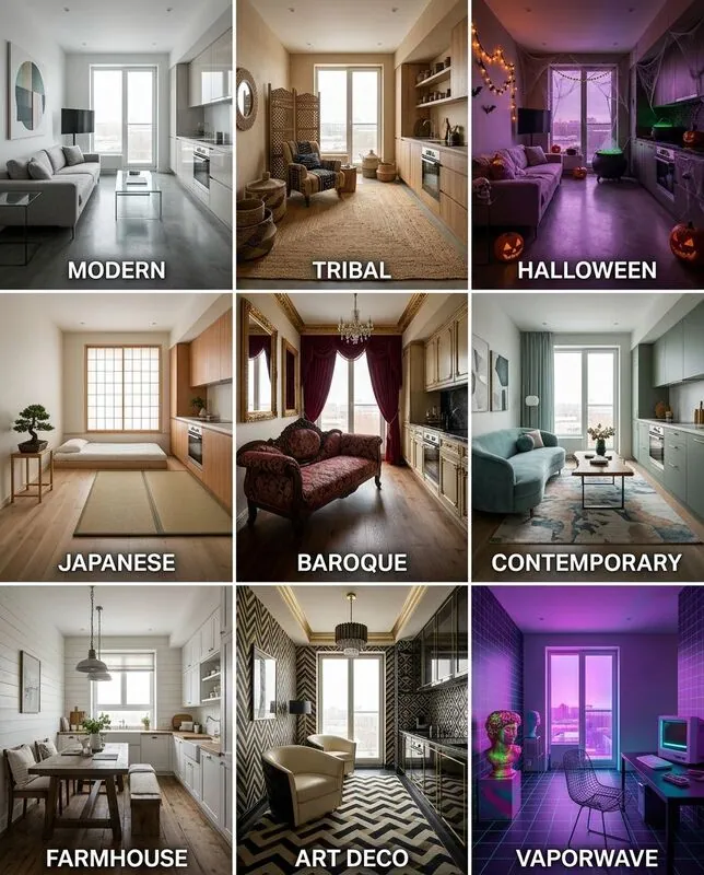 Explore multiple styles Living room