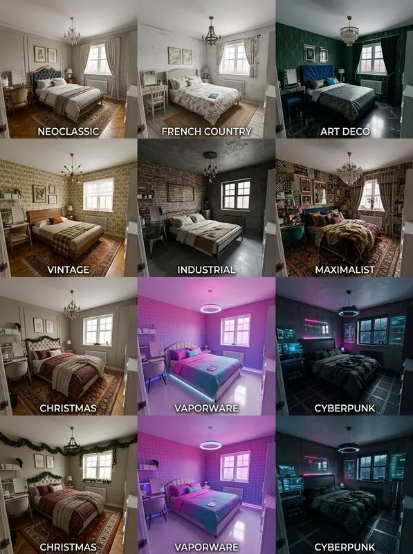 Explore multiple styles Bedroom