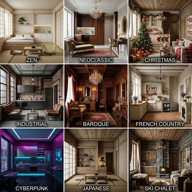 Explore multiple styles Bedroom