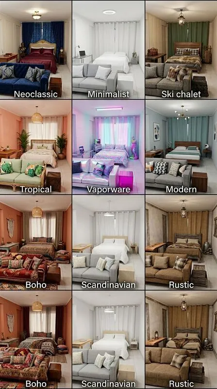 Explore multiple styles Bedroom