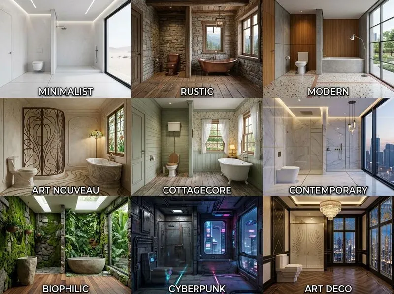 Explore multiple styles Bathroom