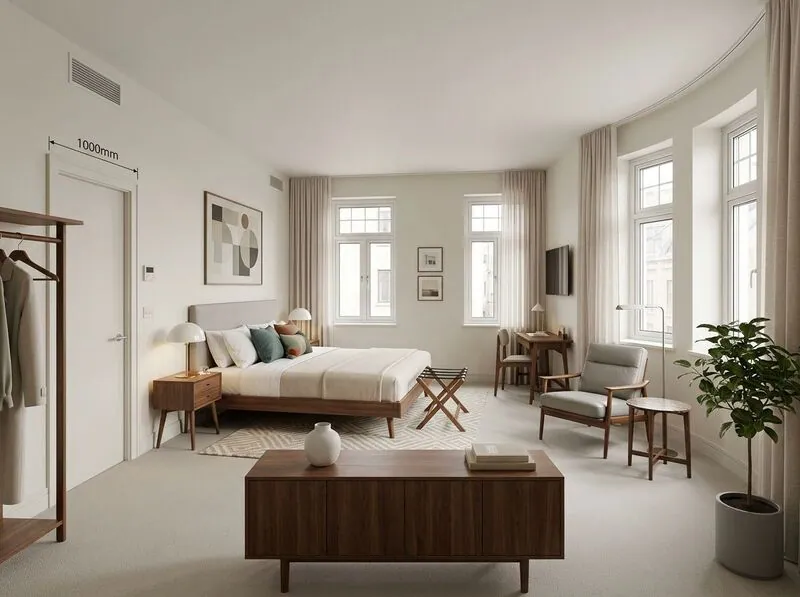 Midcentury modern Hotel room