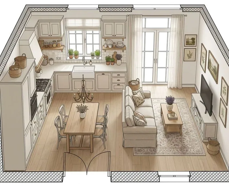 French country Living room