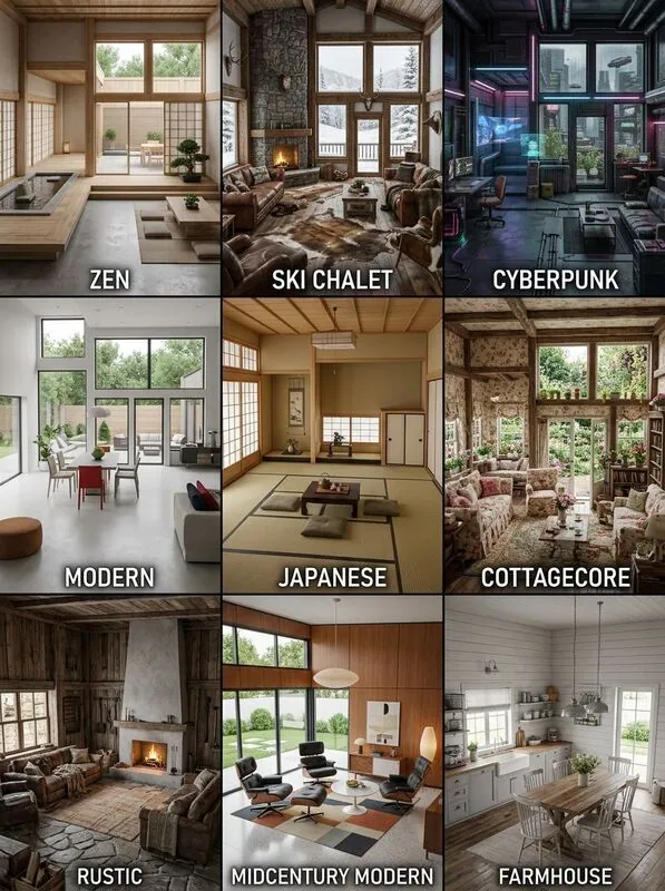 Explore multiple styles Living room