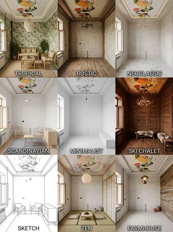 Explore multiple styles Dining room