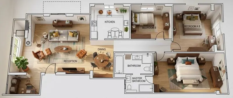 Midcentury modern Living room