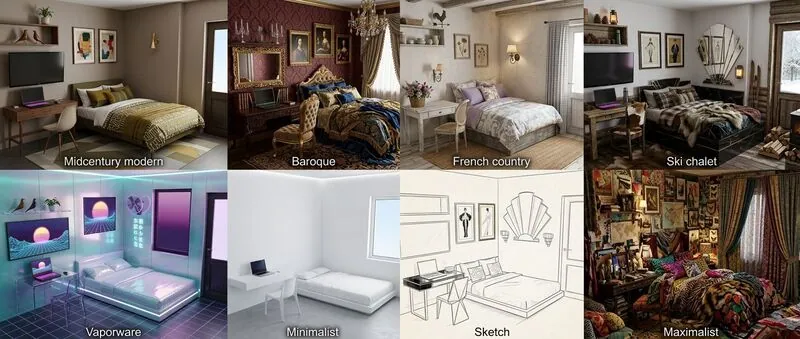 Explore multiple styles Bedroom