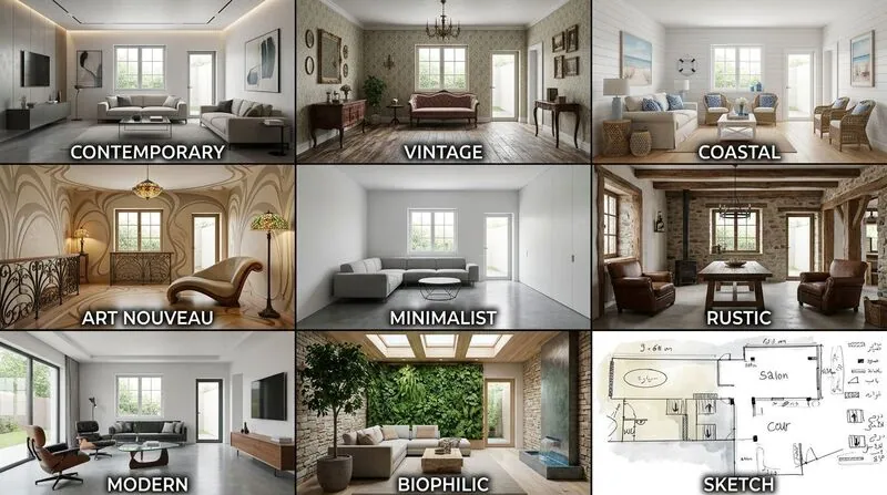 Explore multiple styles Living room