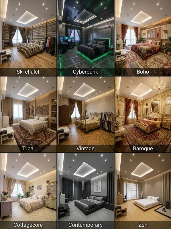 Explore multiple styles Bedroom